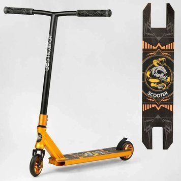 Трюковий самокат Best Scooter Snake`n`Skull HIC-система, пеги, анод, колеса 110 мм оранжевий BS-9708 фото 1
