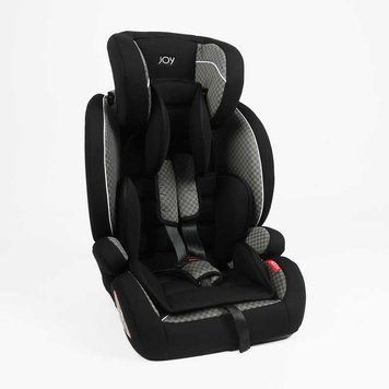 Дитяче автокрісло JOY ISOFIX група 1/2/3, вага дитини 9&ndash;36 кг чорний з сірим шахмати SX-60325 фото 1