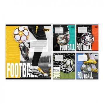 Набір учнівських зошитів Yes Football energy формат А5, 18 арк. в лінійку 25 шт. 768797 фото 1