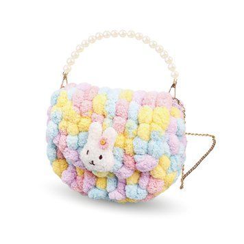 Набір для творчості для дівчинки від 6 років BrushMe Pom Pom Bag &laquo;Веселковий зайчик&raquo; круглий фото 1
