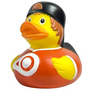 Стильна тематична гумова качечка FunnyDucks "Тенісист" L1339 фото 1