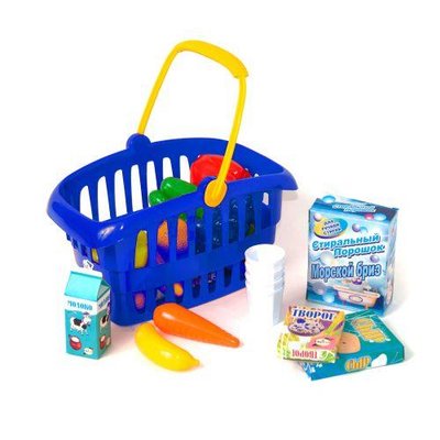 Детская игрушечная корзинка Орион Супермаркет 33 предмета синяя 362 в.2 фото 1