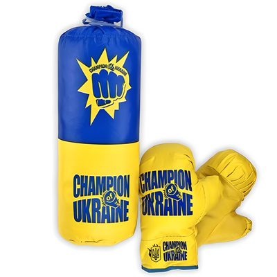 Боксерський набір Danko Toys Україна малий груша 36х13 та рукавички від 6 років S-UA фото 1