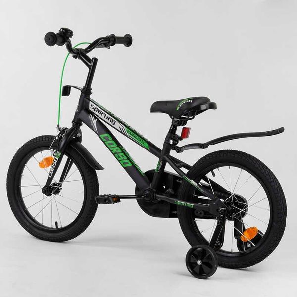 Велосипед дитячий двоколісний 16" CORSO Sporting чорно-зелений R-16218 фото 2