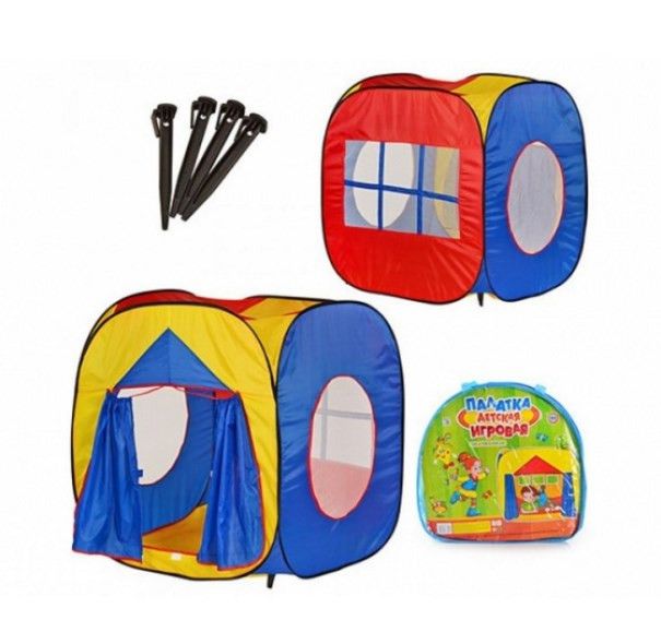 Детская игровая палатка "Куб" в сумке 105х105х105 см 5016 (0507) фото 2