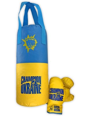Боксерський набір Danko Toys Україна великий груша 55х24 та рукавички від 9 років L-UA фото 1