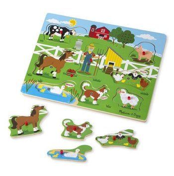 Звуковой пазл для малышей Melissa&Doug" Ферма старого Макдональдса" деревянные элементы фото 1