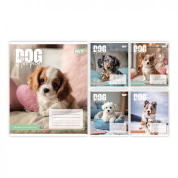 Набор ученических тетрадей Yes Dog too pup формат А5, 12 стр в клетку 25 шт. 768731 фото 1
