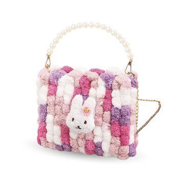 Набір для творчості для дівчинки від 6 років BrushMe Pom Pom Bag &laquo;Рожевий зайчик&raquo; квадратний фото 1