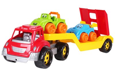 Іграшковий автовоз ТехноК з набором машинок 65 см червоний 3909 фото 1