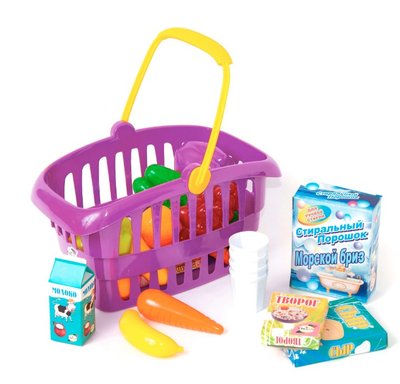 Детская игрушечная корзинка Орион Супермаркет 33 предмета розовая 362 в.2 фото 1