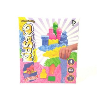 Кинетический песок Danko Toys KidSand с формочками 400 г рус KS-04-01 фото 1