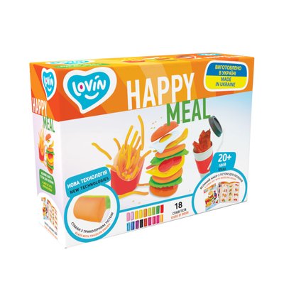 Набор теста для лепки ОКТО Lovin'do "Happy Meal" 18 стиков, стакан, нож 41190 фото 1