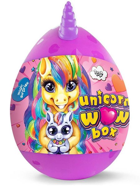 Яйцо - сюрприз для девочек Danko Toys Unicorn WOW Box рус фиолетовый UWB-01-01 фото 1