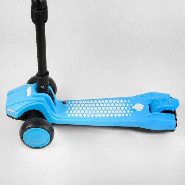 Самокат дитячий триколісний складаний з турбіною звуком та підсвічуванням Best Scooter блакитний LT-10635 фото 4