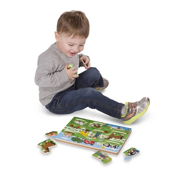 Звуковой пазл для малышей Melissa&Doug" Ферма старого Макдональдса" деревянные элементы фото 4