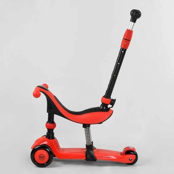 Детский самокат - беговел 3 в 1 с амортизатором и подсветкой Best Scooter красный BS-71899 фото 3