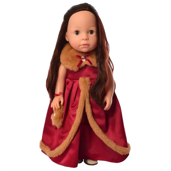 Интерактивная кукла Limo Toy 38 см обучает странам и цифрам в красном платье M 5414-15-2 фото 1