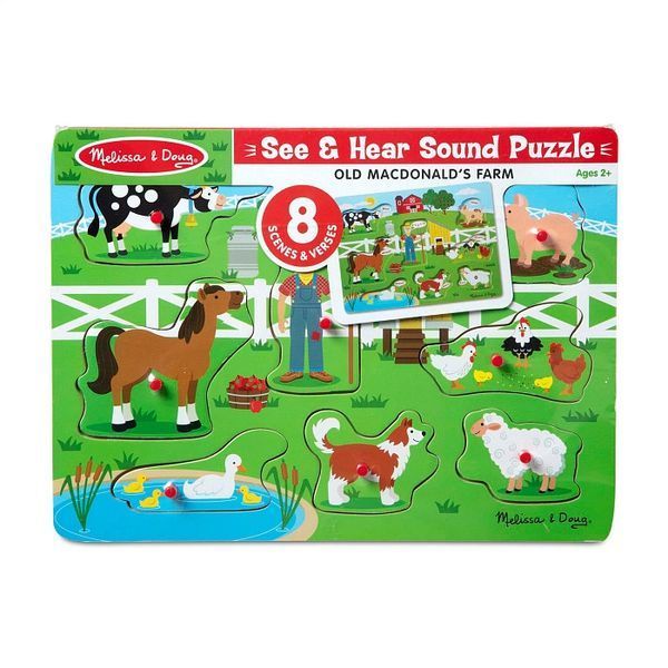 Звуковой пазл для малышей Melissa&Doug" Ферма старого Макдональдса" деревянные элементы фото 2