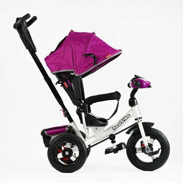 Детский трехколесный велосипед Best Trike интерактивная панель надувные колеса бордовый 3390 / 39-215 фото 2