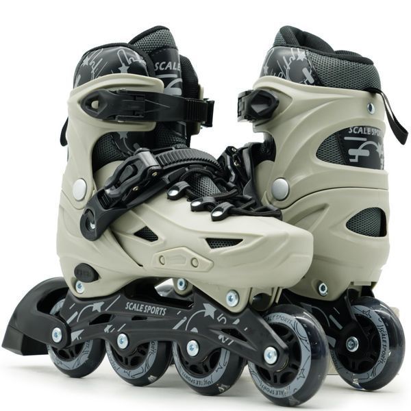 Детские раздвижные ролики 29-33 Scale Sports LF 605 подсветка колес серый фото 2