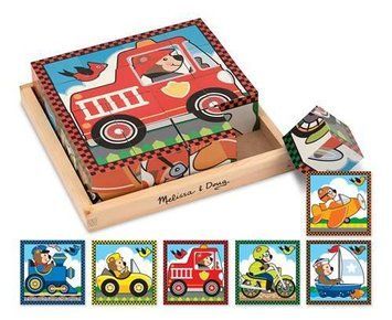 Обучающие деревянные кубики "Транспорт" Melissa&Doug 16 шт (MD10772) фото 1