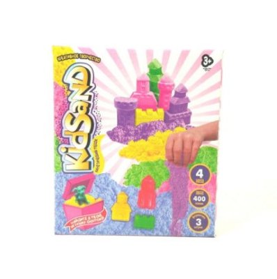 Кинетический песок Danko Toys KidSand с формочками 400 г рус KS-04-02 фото 1