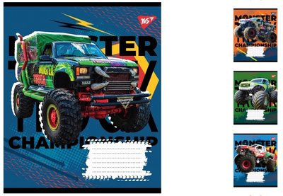 Учнівські зошити в клітинку на 12 аркушів 1Вересня Monster truck championship 25шт. 765758 фото 1