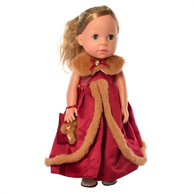 Інтерактивна лялька Limo Toy 38 см навчає країнам та цифрам у червоній сукні M 5414-15-1 фото 1
