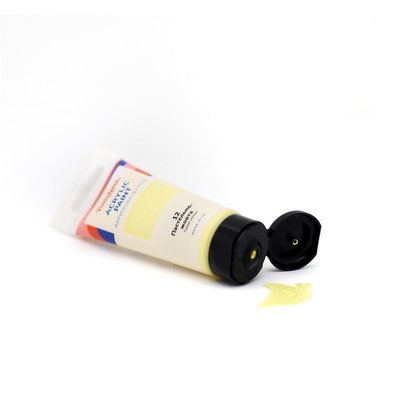 Художня глянсова акрилова фарба BrushMe колір "Пастельно-жовта" 60 мл TBA60012 фото 1