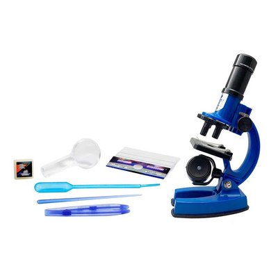 Синій дитячий мікроскоп EASTCOLIGHT з аксесуарами (збільшення х100 х200 х450 раз) фото 1