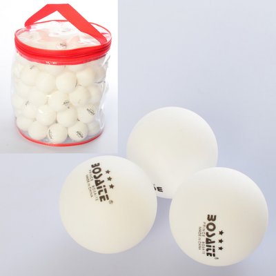 М'ячики для настільного тенісу безшовні діаметр 4см 100 штук у сумці білі MS 2201 фото 1