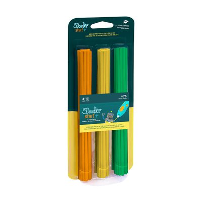 Набор стержней для 3D-ручки 3Doodler Start - МИКС 75 стержней: оранжевый, желтый, зеленый фото 1