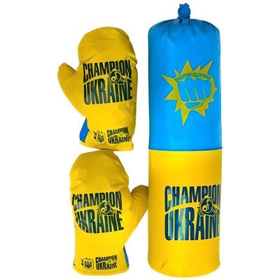 Боксерський набір Danko Toys Україна середній груша 48х20 та рукавички від 6 років M-UA фото 1