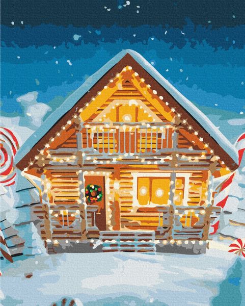Картина за номерами BrushMe "Казковий новорічний будиночок" 40х50см BS52782 фото 1