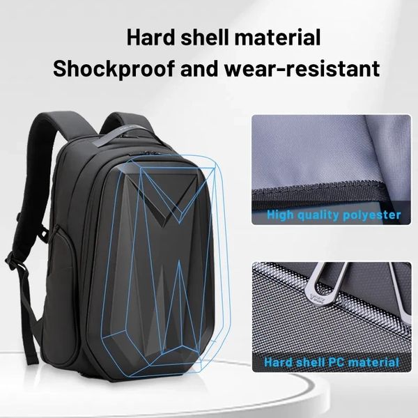 Сучасний рюкзак для ноутбука 15" Fenruien Alienpack Upgrade Style Dark Carbon 8366 фото 7