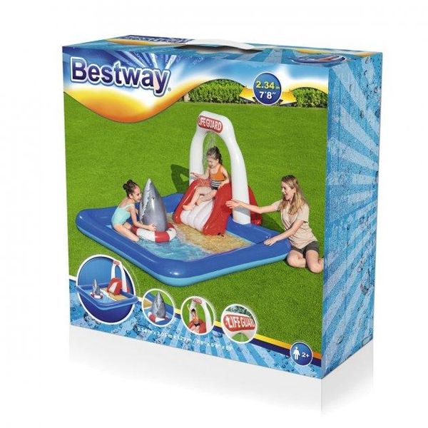 Дитячий надувний ігровий центр Bestway Станція порятунку з гіркою 234х203х15 см об'єм 276 л BW 53079 фото 7