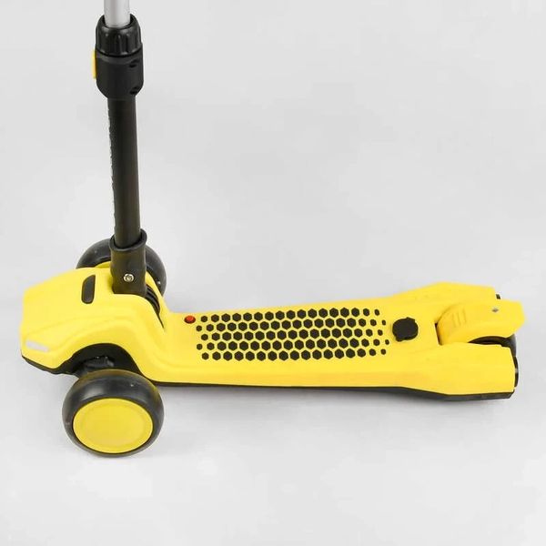 Самокат дитячий триколісний складаний з турбіною звуком та підсвічуванням Best Scooter жовтий LT-13968 фото 4