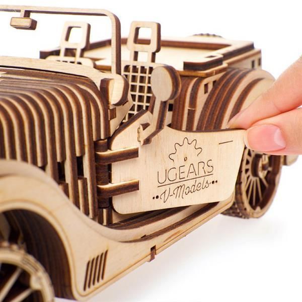 3D конструктор механічний дерев'яний Ugears Родстер VM-01 437 деталей 70052 фото 10