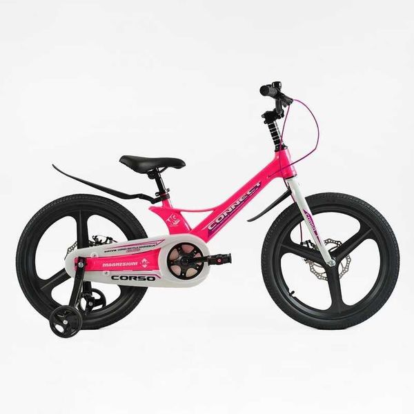 Велосипед подростковый двухколёсный 20" CORSO Connect магниевая рама доп колеса розовый MG-20557 фото 2