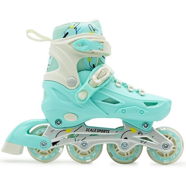 Детские раздвижные ролики 29-33 Scale Sports LF 605 подсветка колес мятный фото 5