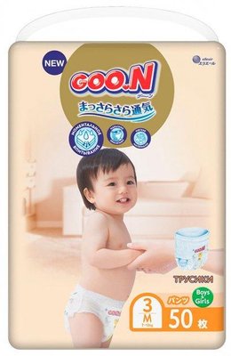 Трусики-підгузки GOO.N Premium Soft для дітей 7-12 кг (розмір 3(M), унісекс, 50 ​​шт) фото 1