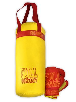 Боксерський набір Danko Toys Full великий жовтий груша 50х21 та рукавички від 9 років L-FULL фото 1