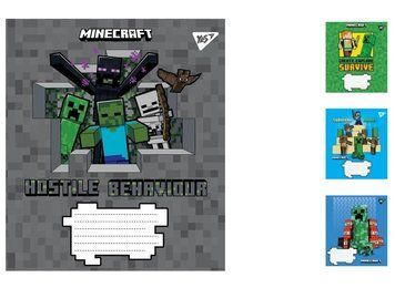 Набір учнівських зошитів Yes Minecraft формат А5, 12 арк. в лінійку 25 шт. 766205 фото 1