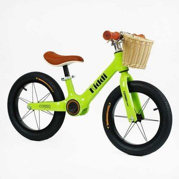 Дитячий біговел Corso Kiddi 14" з магнієвою рамою та надувними колесами салатовий LT-14127 фото 1