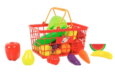 Детская игрушечная корзинка Орион с продуктами Урожай 25 эл красная 379 в.3 фото 1