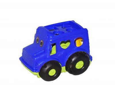 Розвиваючий дитячий сортер-автобус Colorplast Бусик №1 з пісочним набором синій 0244 фото 1