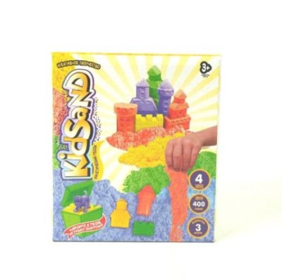 Кинетический песок Danko Toys KidSand с формочками 400 г рус KS-04-03 фото 1