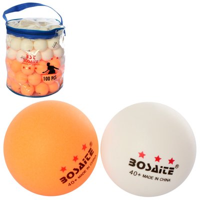 М'ячики для настільного тенісу безшовні діаметр 4см 100 штук у сумці Bambi MS 3101-1 фото 1