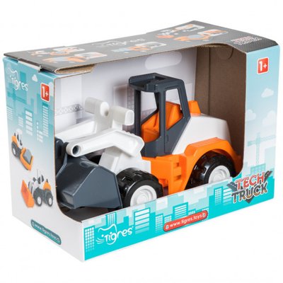 Іграшковий бульдозер Tech Truck 26 см білий з оранжевим 39478 фото 1